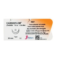 CARDIOFLON 4/0 3/8 R16mm 75CM x36 VERT